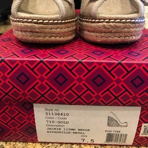Tory Burch Jackie Espadrille Wedge- size 7.5